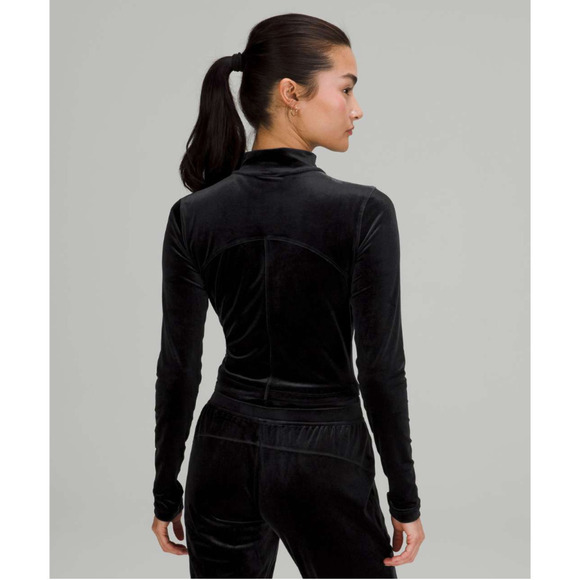 Lululemon Velvet Mock Neck Crop Top Black 6 NWOT - Picture 4 of 10